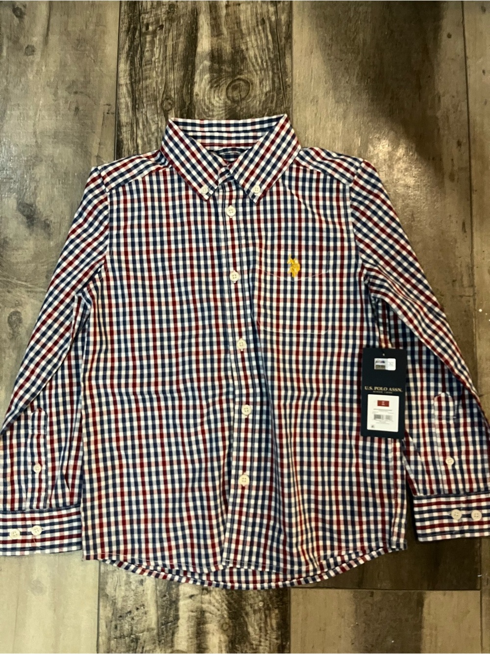 U.S. Polo Assn Boys Size 8 Plaid Button Diwn Shirt NWT Christmas Thanksgiving